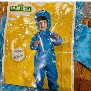 2 Sesame Street Cookie Monster Costumes- Bright Blue